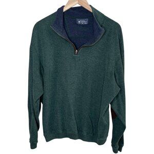 Cremieux Mens Green Retro Elbow patch 1/4 Zip Pullover Sweater XL